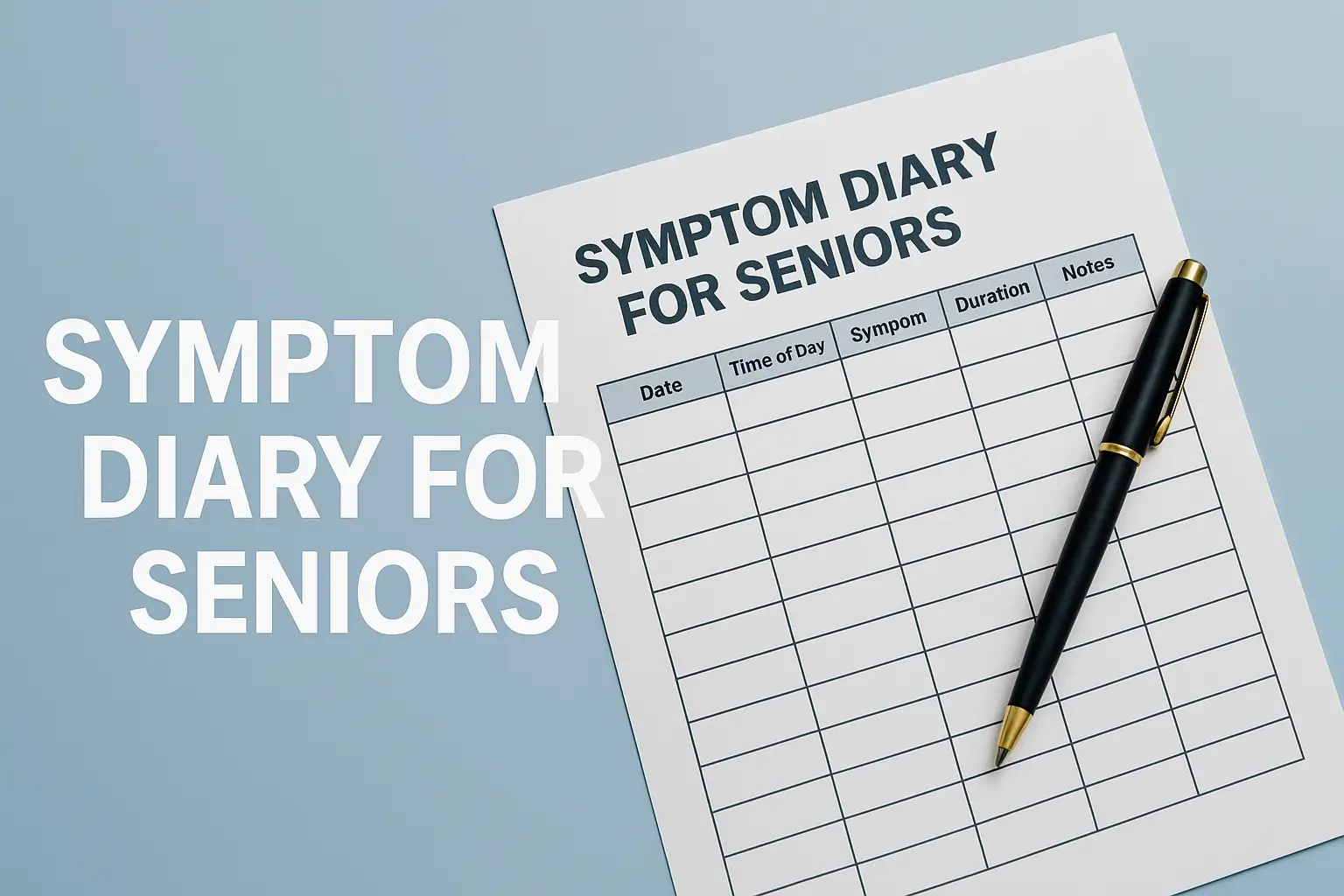 Printable symptom diary for seniors