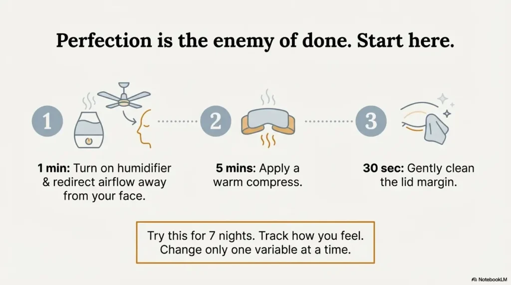 15-minute night routine for dry eyes
