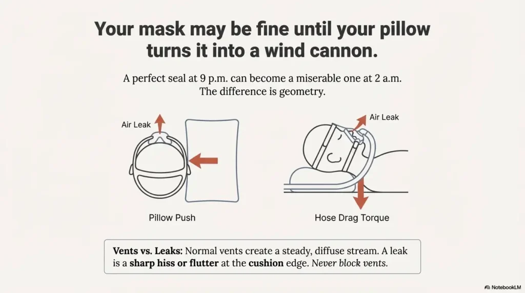 CPAP mask leak into eyes