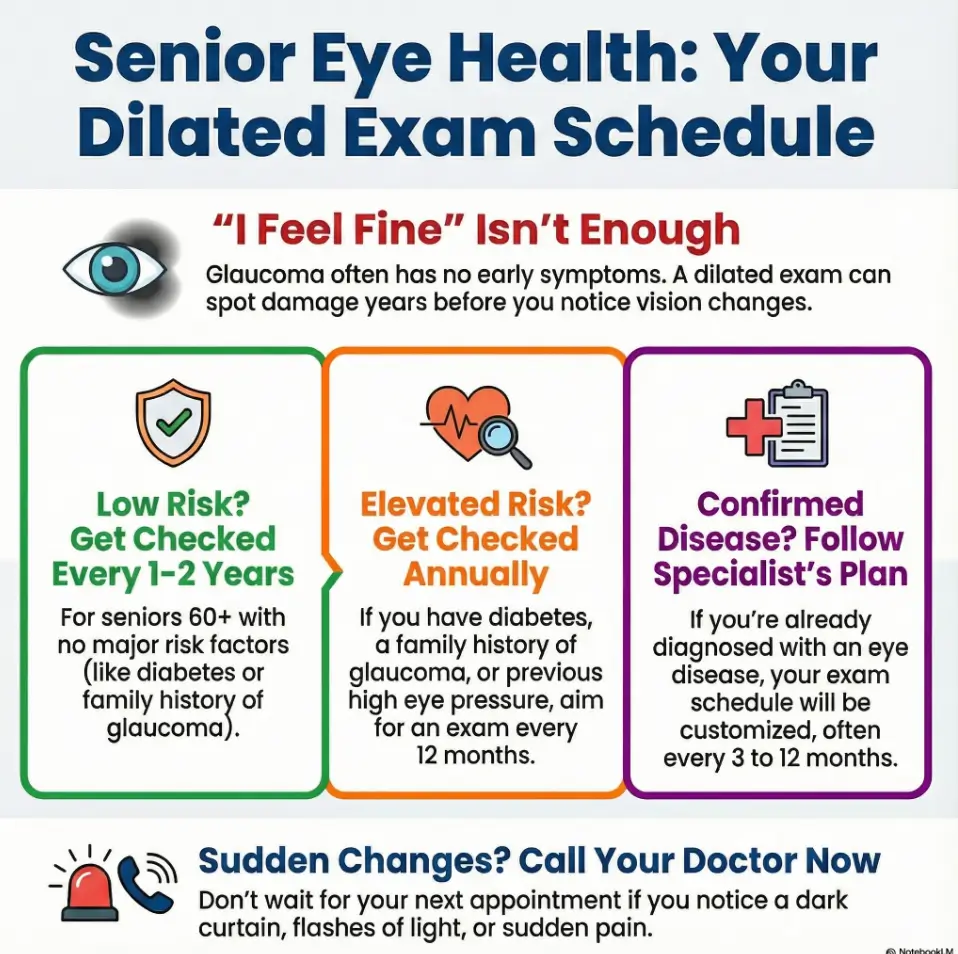 How often should seniors get dilated eye exams