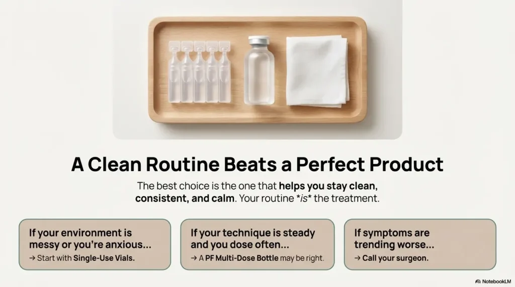 PF artificial tears after cataract surgery