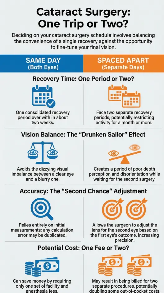 cataract surgery one eye or both