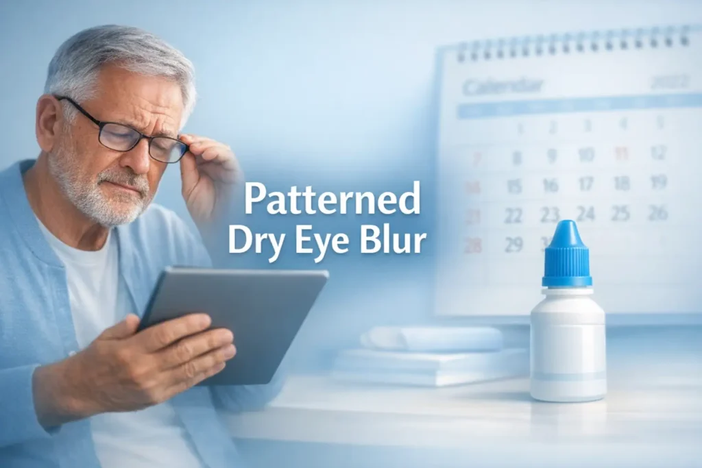 medication-related dry eye blurry vision after 60