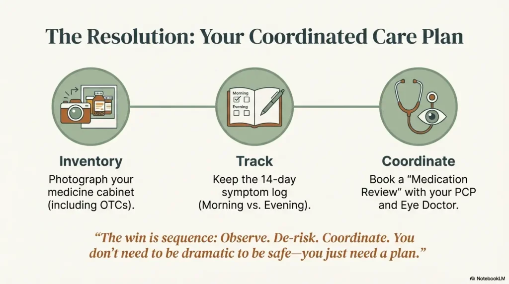 medication-related dry eye blurry vision after 60