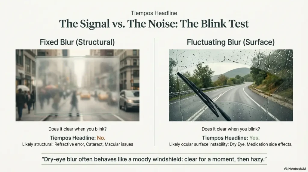 medication-related dry eye blurry vision after 60