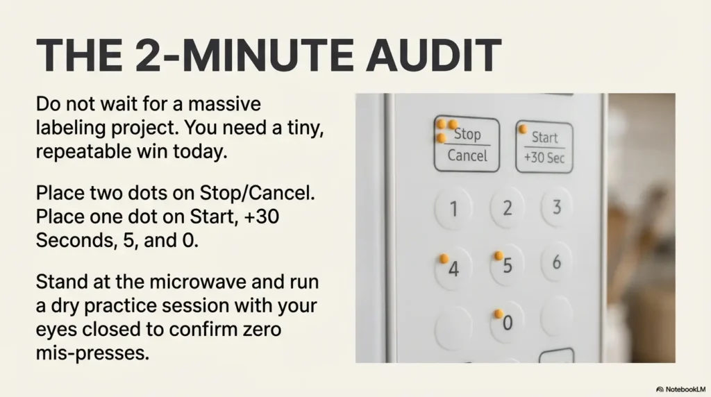 tactile dots for microwave buttons