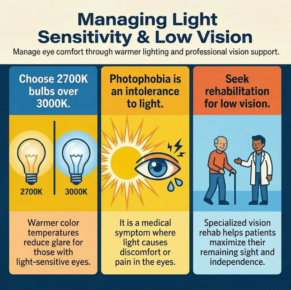 2700K vs 3000K for glare-sensitive eyes