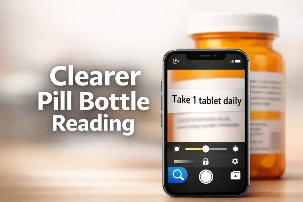 iPhone Magnifier filters for pill bottles