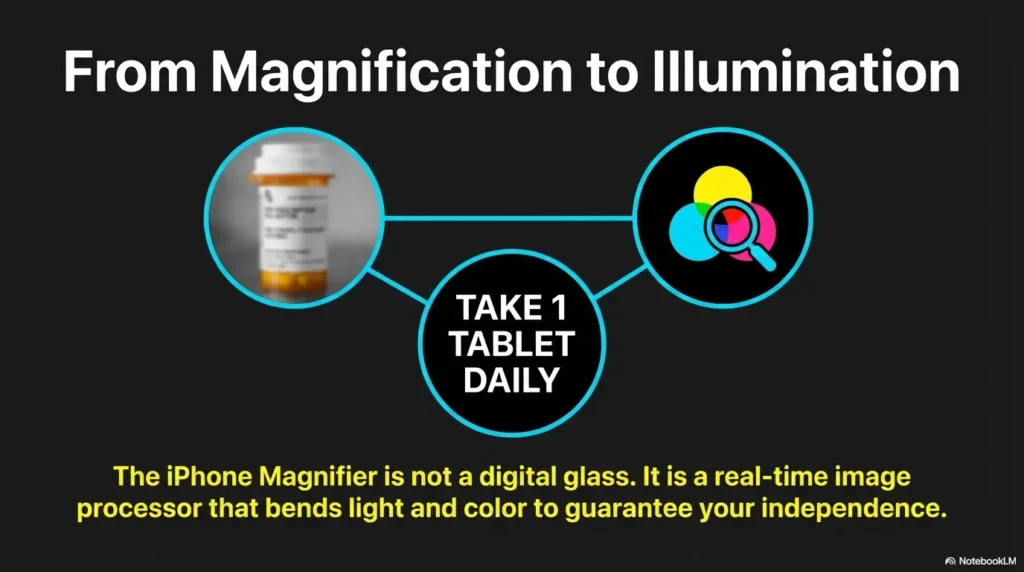 iPhone Magnifier filters for pill bottles