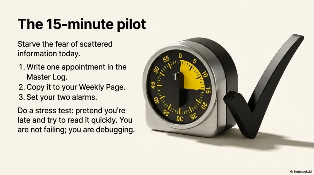 low vision calendar system for appointments without smartphone