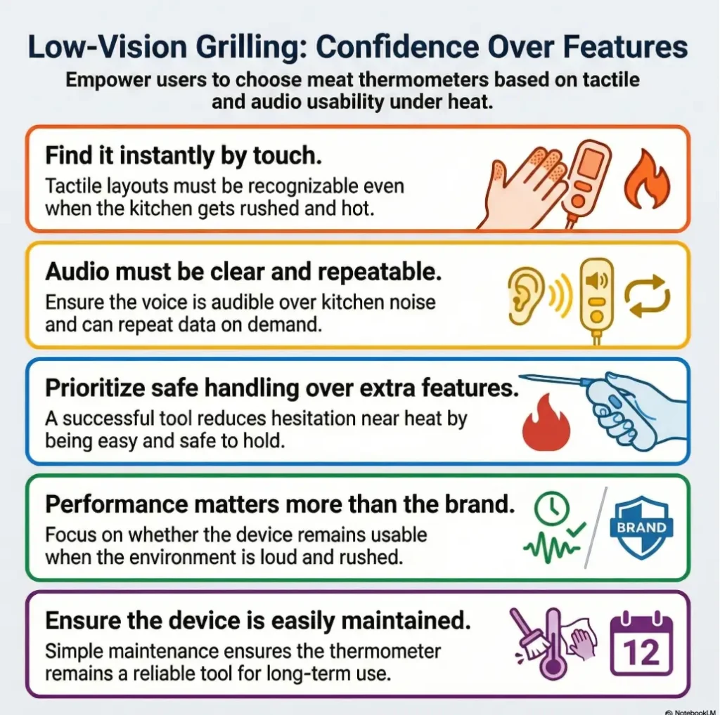 low vision friendly meat thermometer