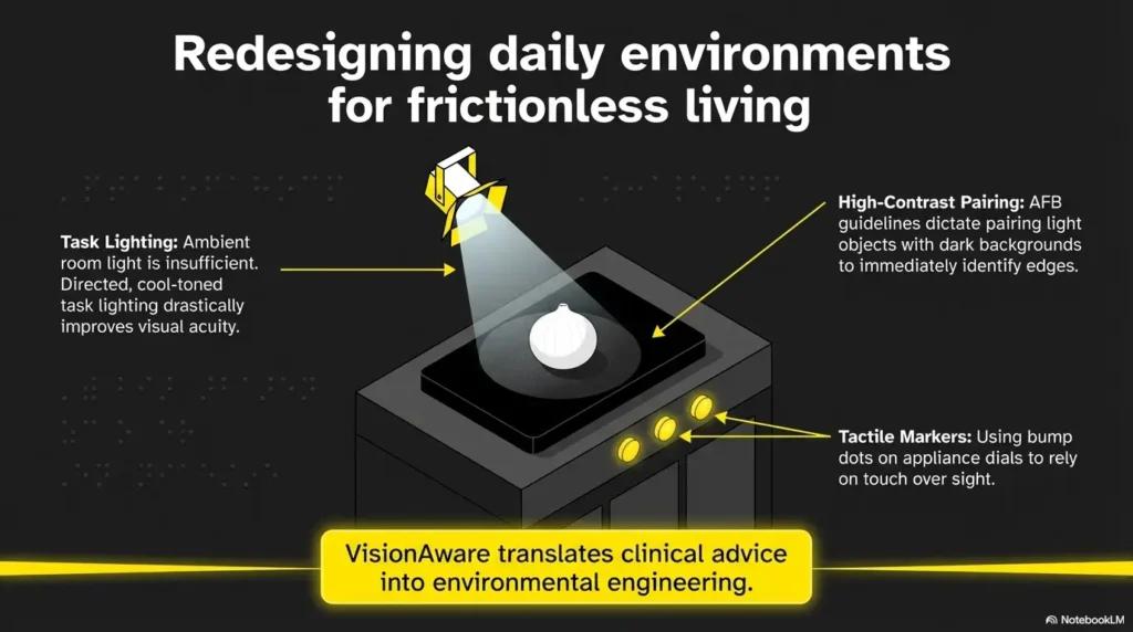 low vision grocery list system
