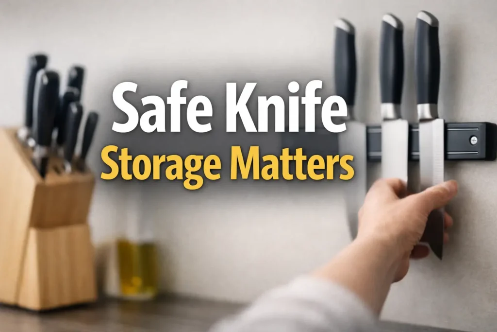 low vision knife storage