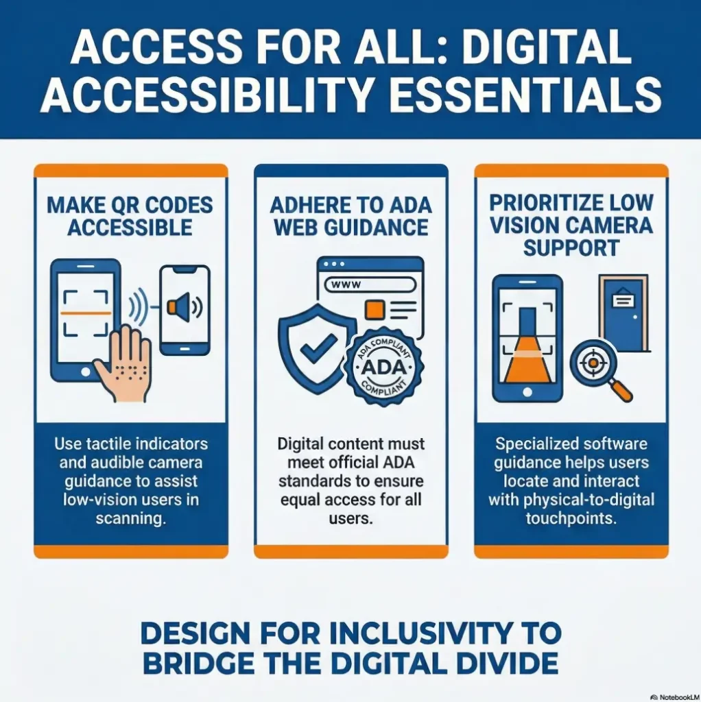 QR code scanning for low vision