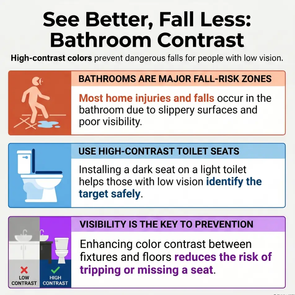 Toilet seat contrast color