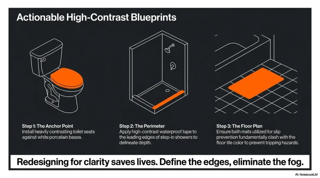 Toilet seat contrast color