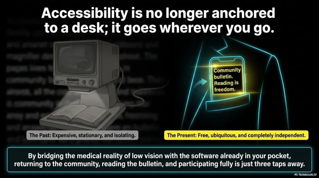 church bulletin reading low vision