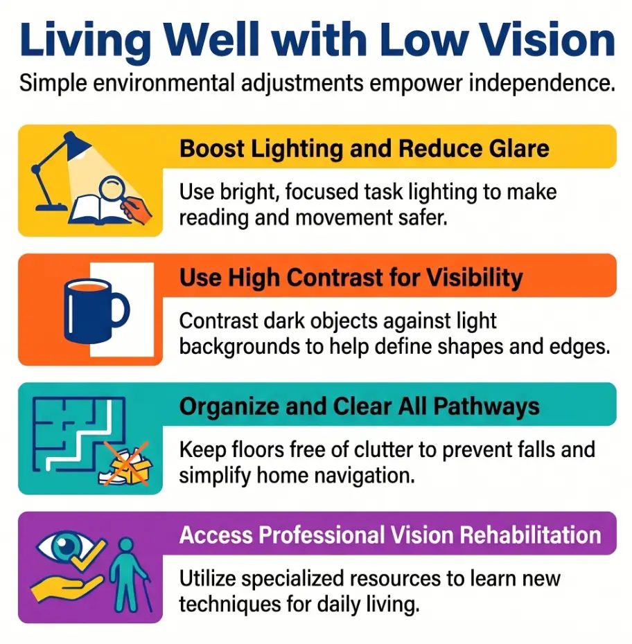how to navigate buffets with low vision