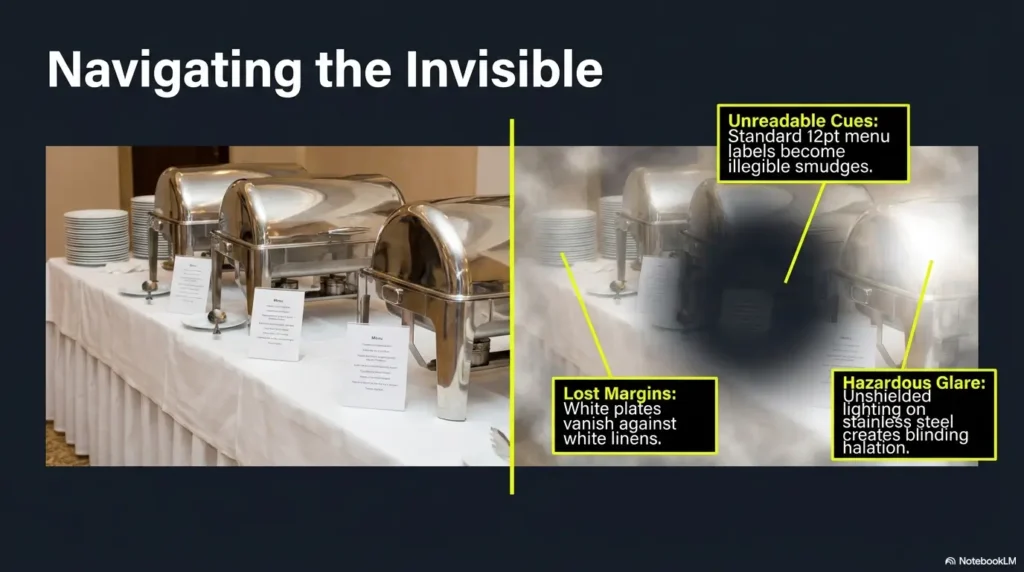 how to navigate buffets with low vision