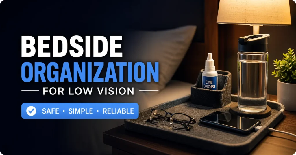 low vision bedside organization