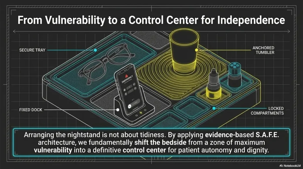 low vision bedside organization