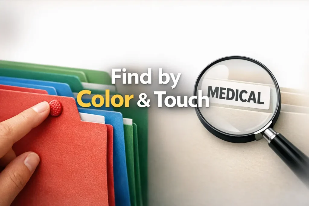 low vision filing system