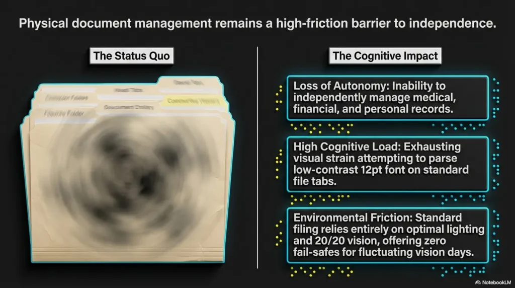 low vision filing system