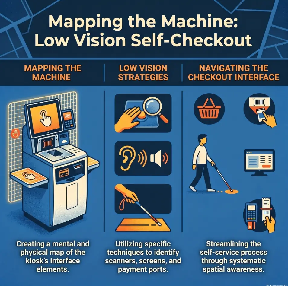 low vision self-checkout