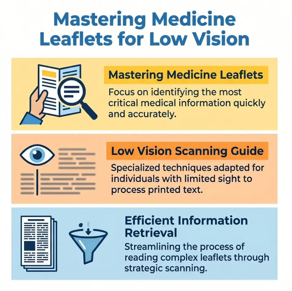read medicine leaflets with low vision