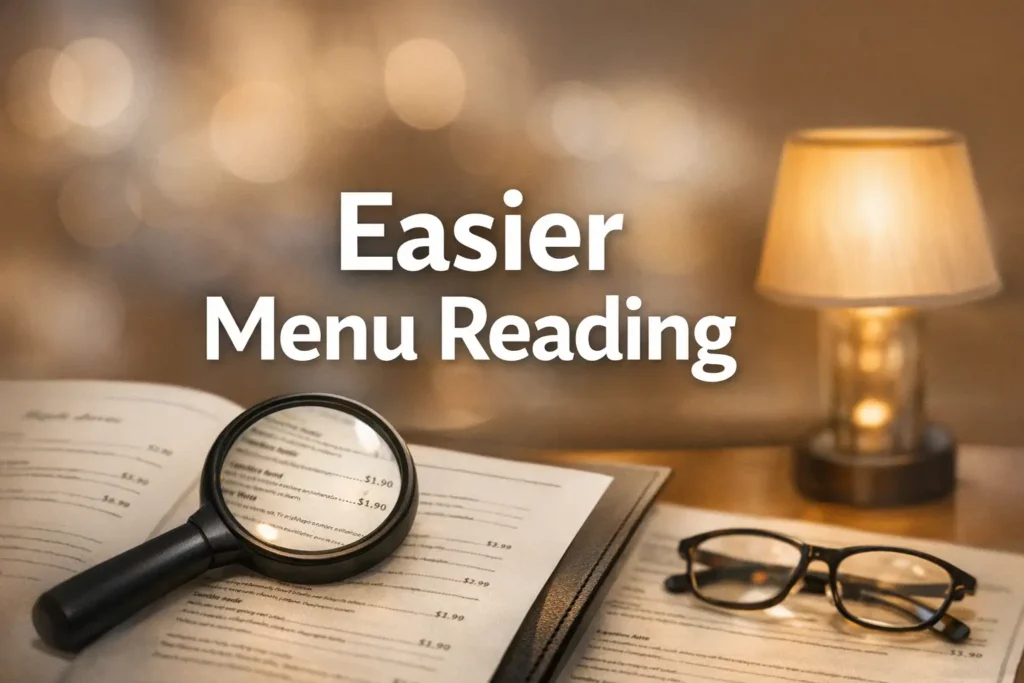 read restaurant menus with low vision