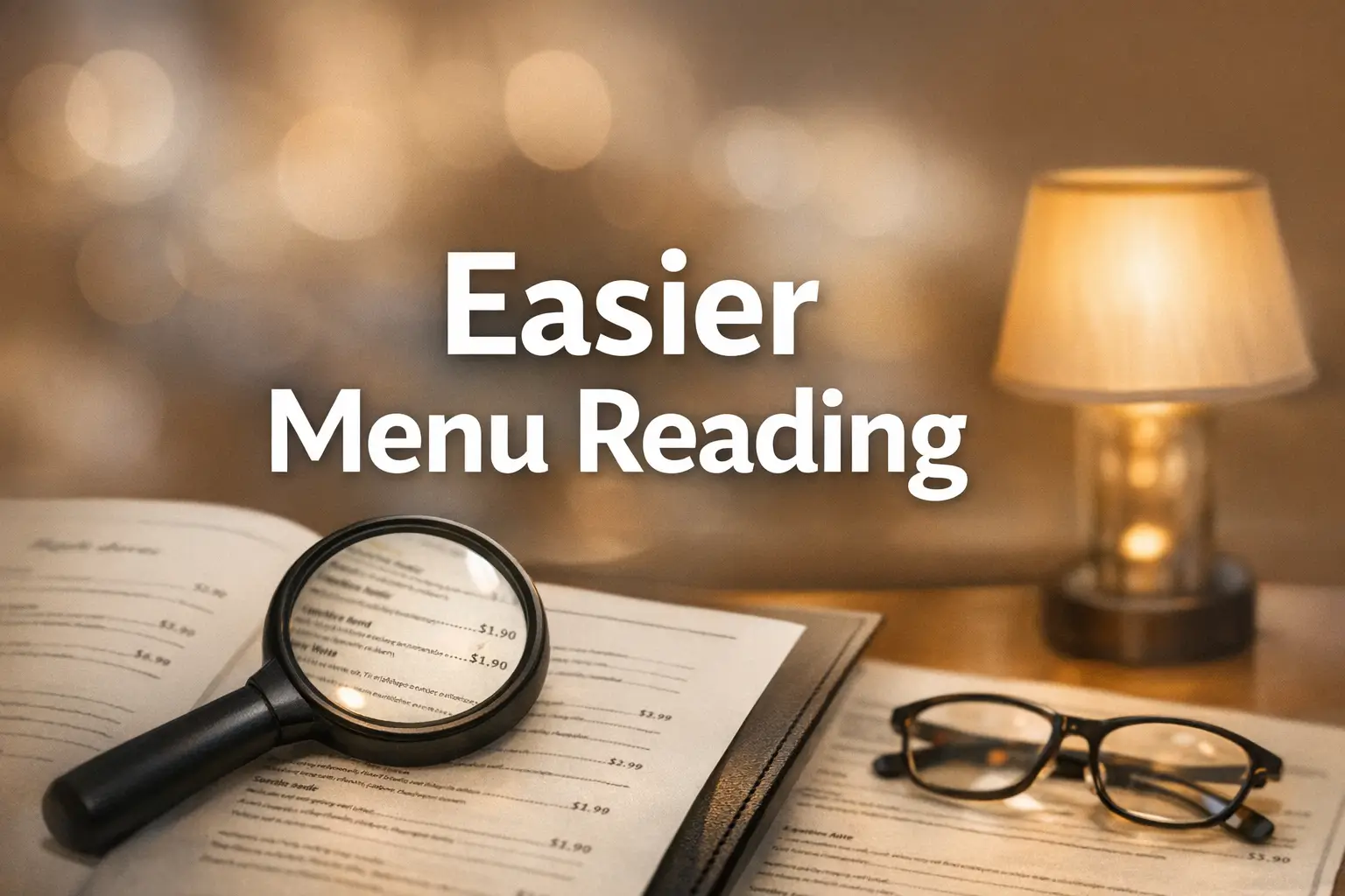 read restaurant menus with low vision
