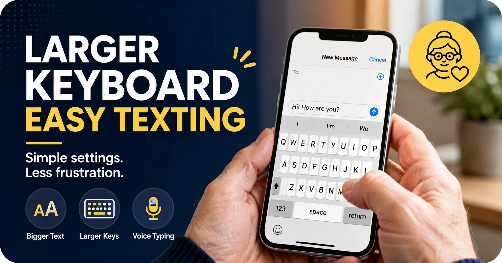 larger keyboard buttons for older adults