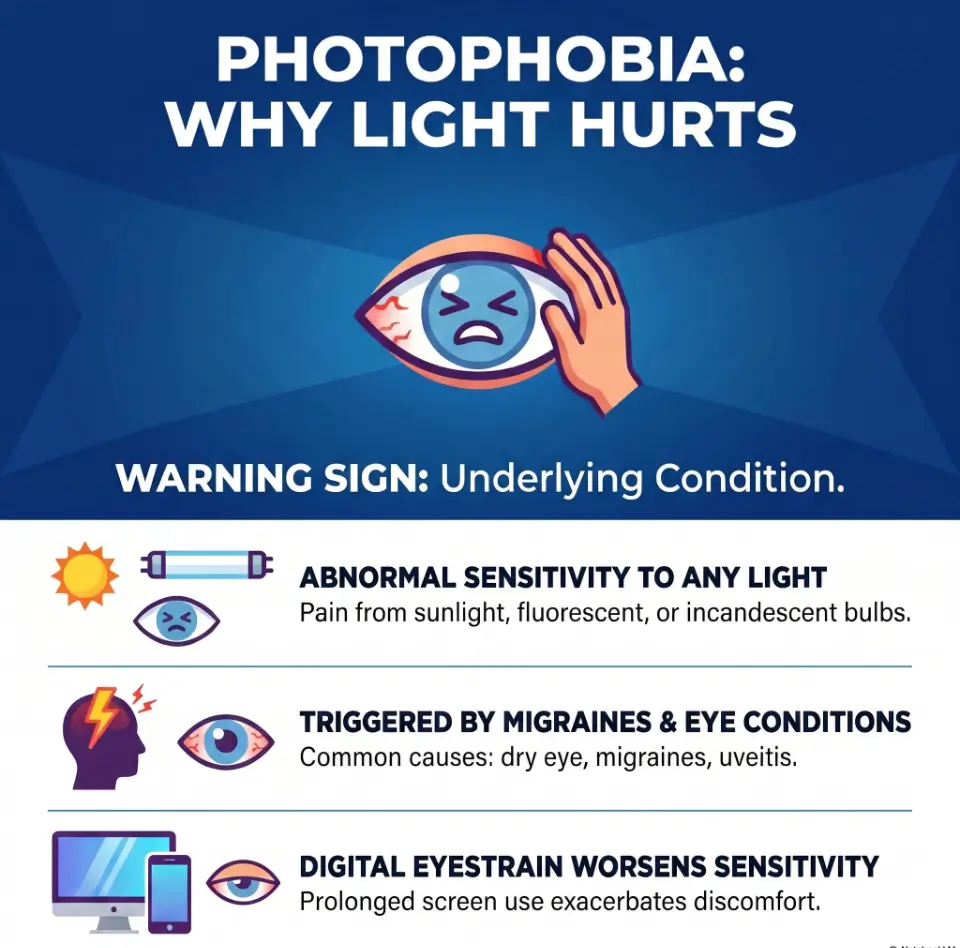 photophobia without dry eye