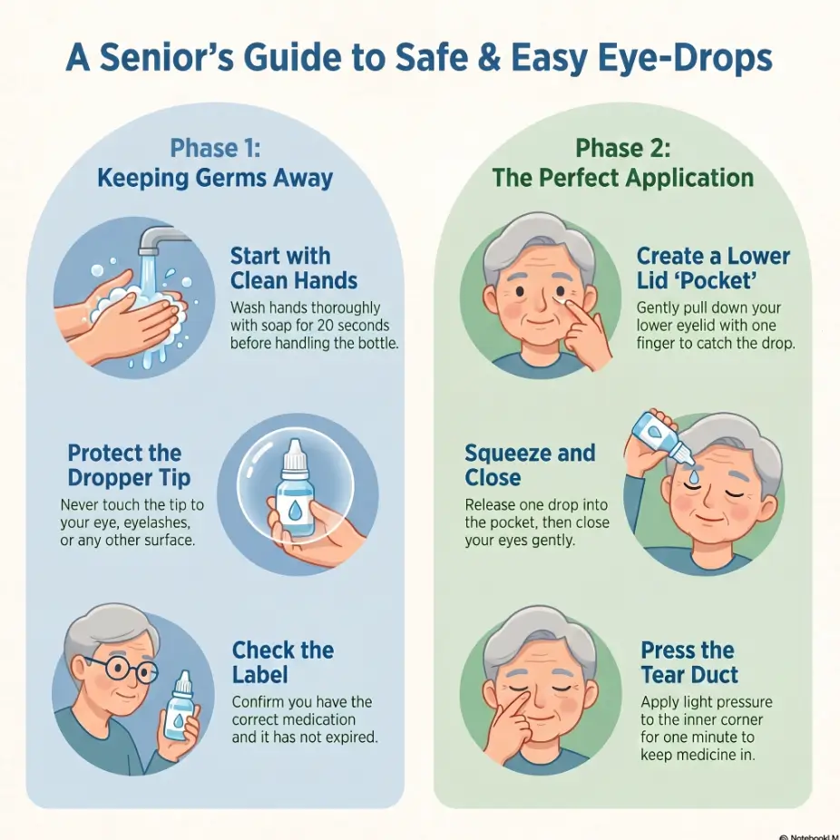 senior eye drop safety