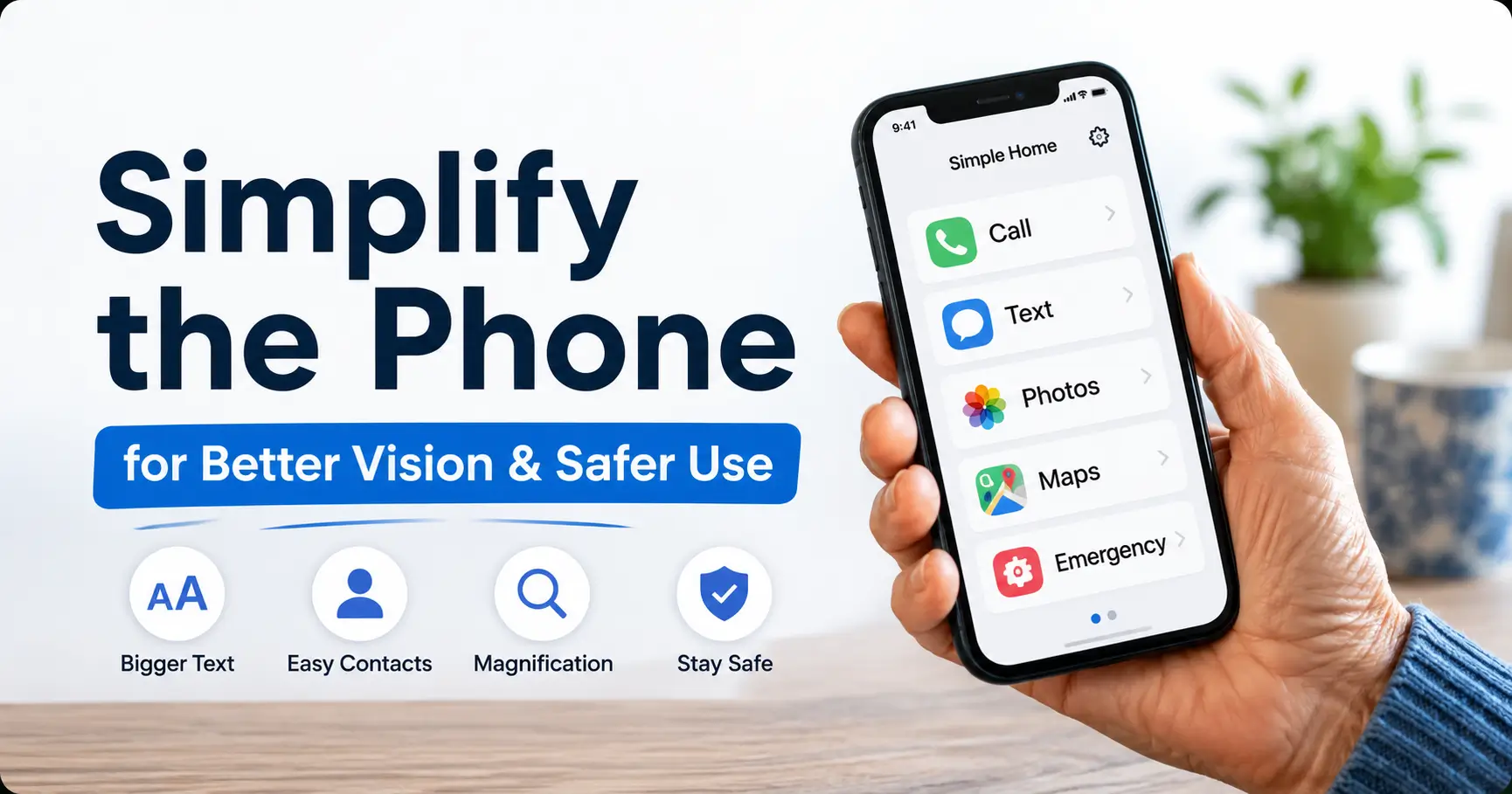 simplify older parent’s phone