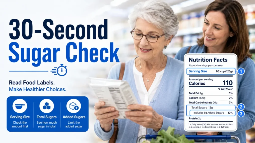 sugar content on food labels for seniors