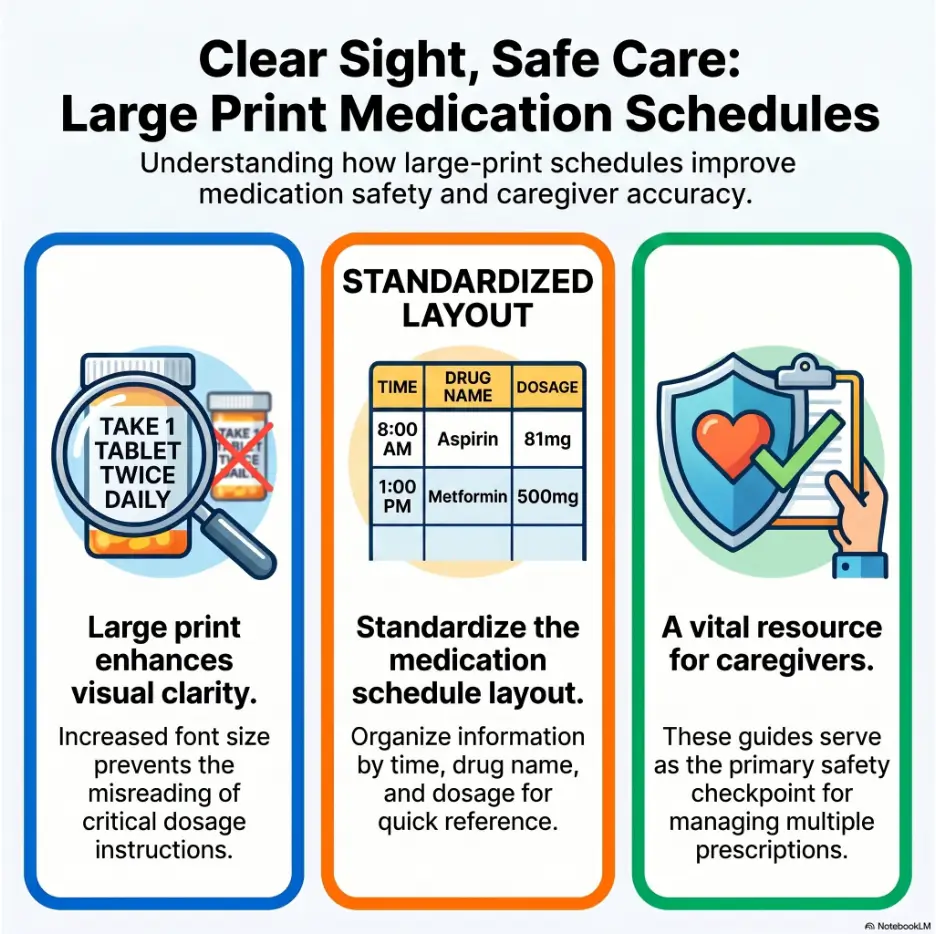 large print medication schedule