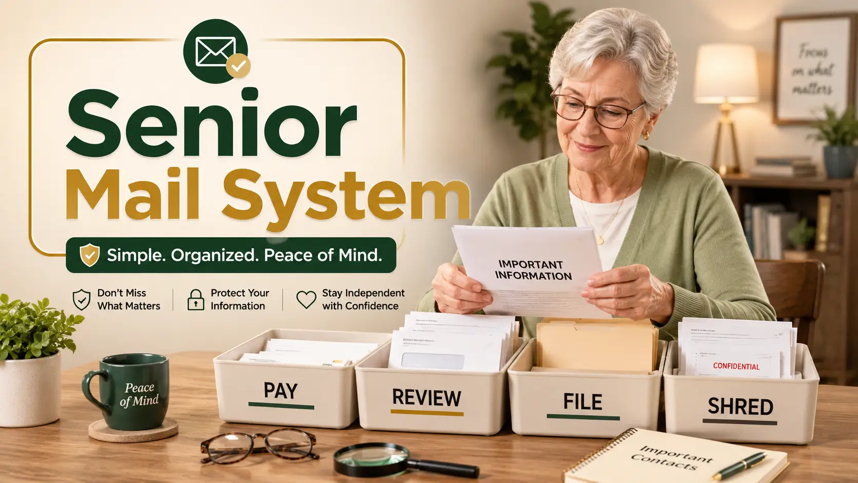 organize mail for seniors