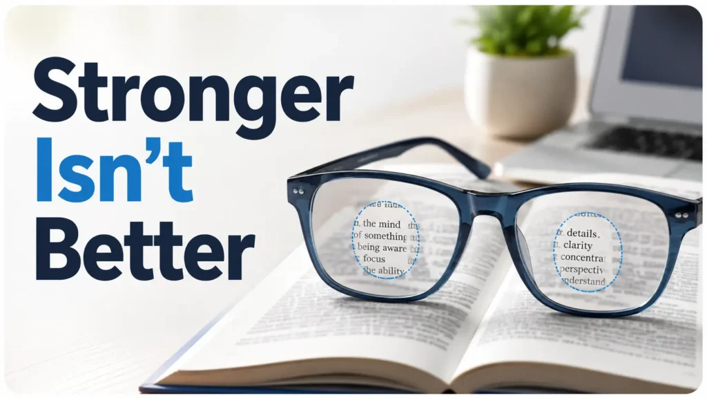 reading glasses too strong