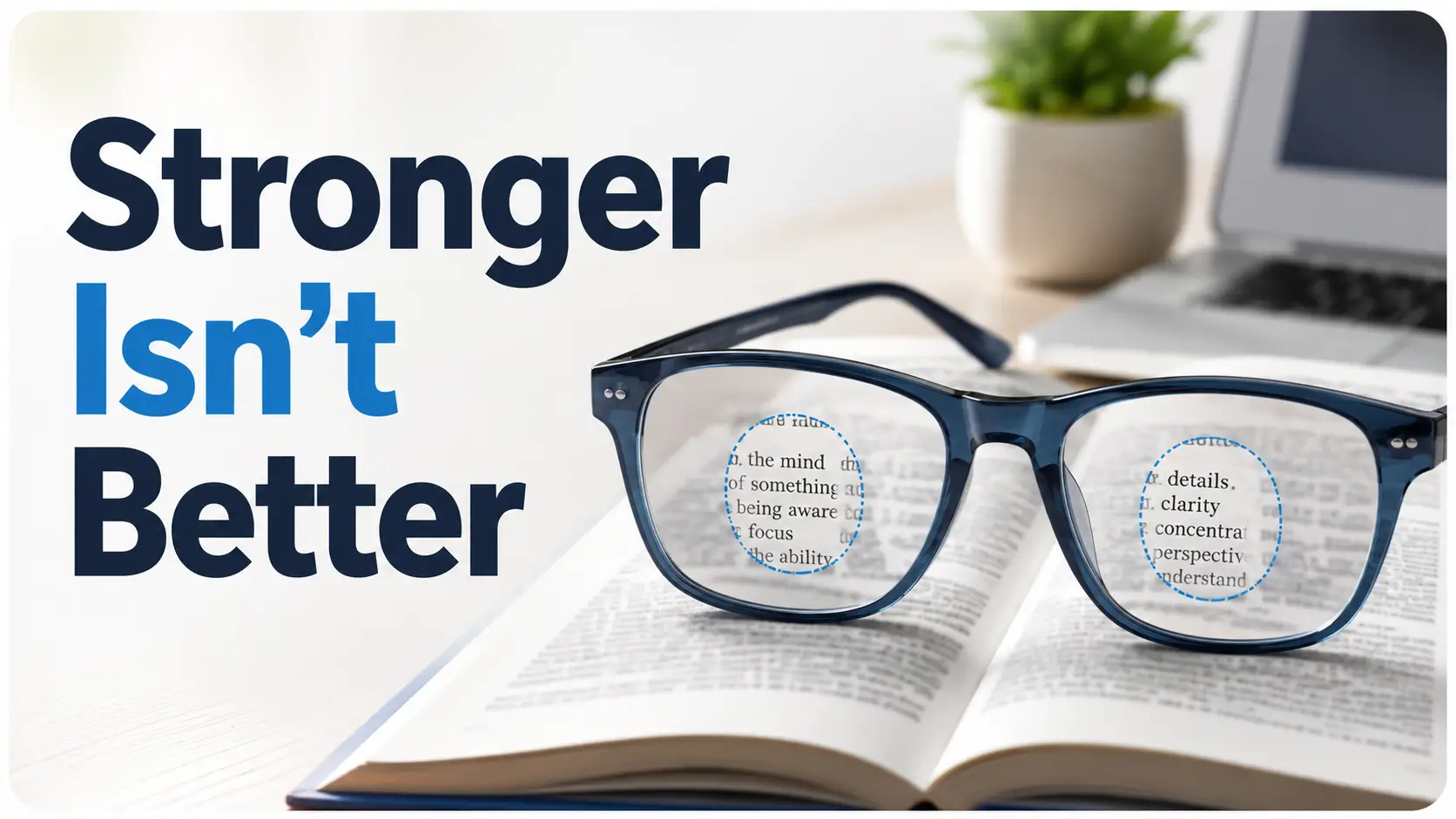 reading glasses too strong