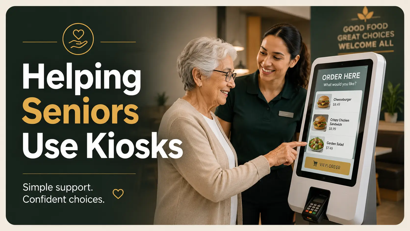 self-order kiosk help for seniors